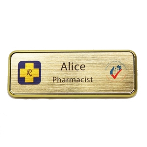 Picture of Name Badge Style 5A - Brushed Gold